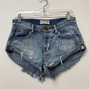 One Teaspoon Denim Distressed Shorts
